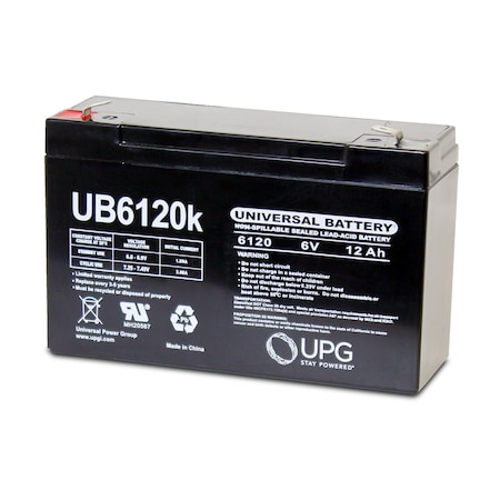 Upg Sealed Lead-Acid Battery, 6V, Lead Acid Chemistry D5778